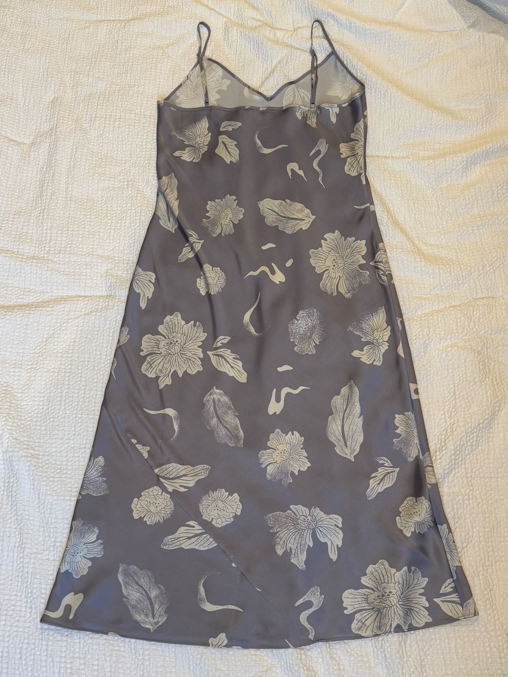 Wilfred Gray Floral Midi Slip Dress with Cream Print - Picture 2 of 3